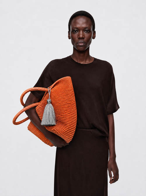 Cabas Riviera Orange Éclat Morël Paris
